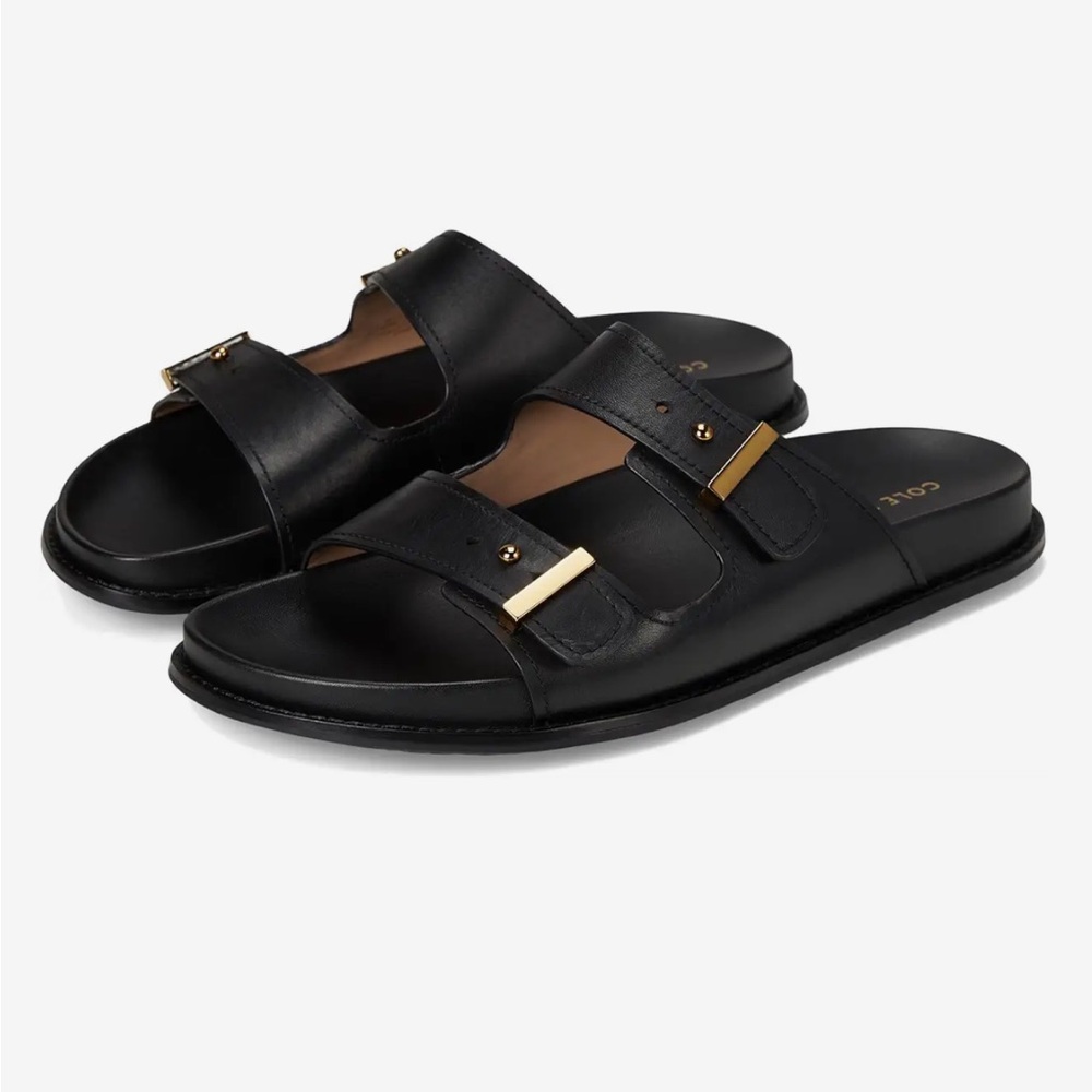 New Cole Haan Women's Marisol Footbed Sandals Black Size 9‎